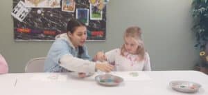 Girls working together in homeschool class
